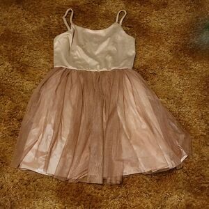 Zhenzi Blush Pink Satin Dress with Tulle Accents
